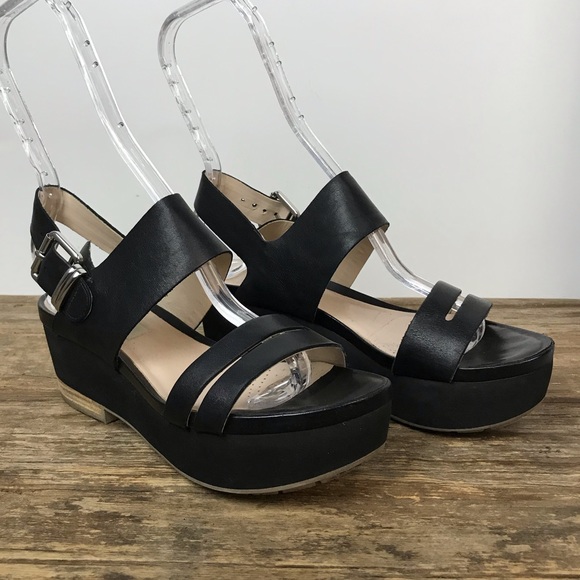 clarks black platform sandals